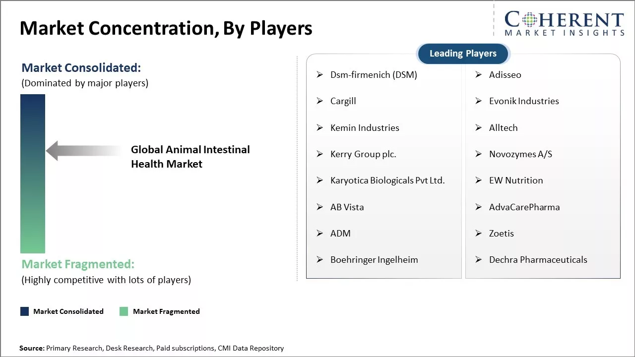 Animal Intestinal Health Market Concentration By Players