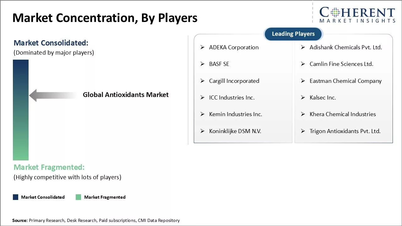 Antioxidants Market Concentration By Players