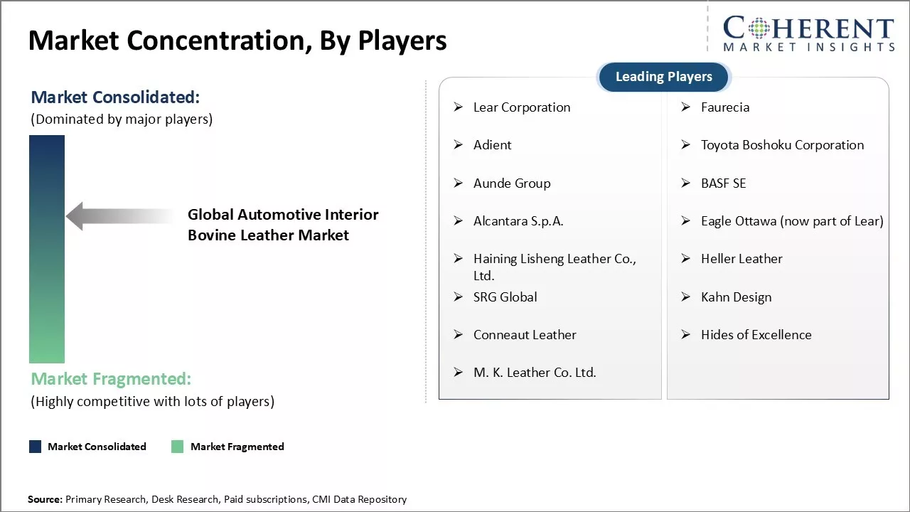 Automotive Interior Bovine Leather Market Concentration By Players