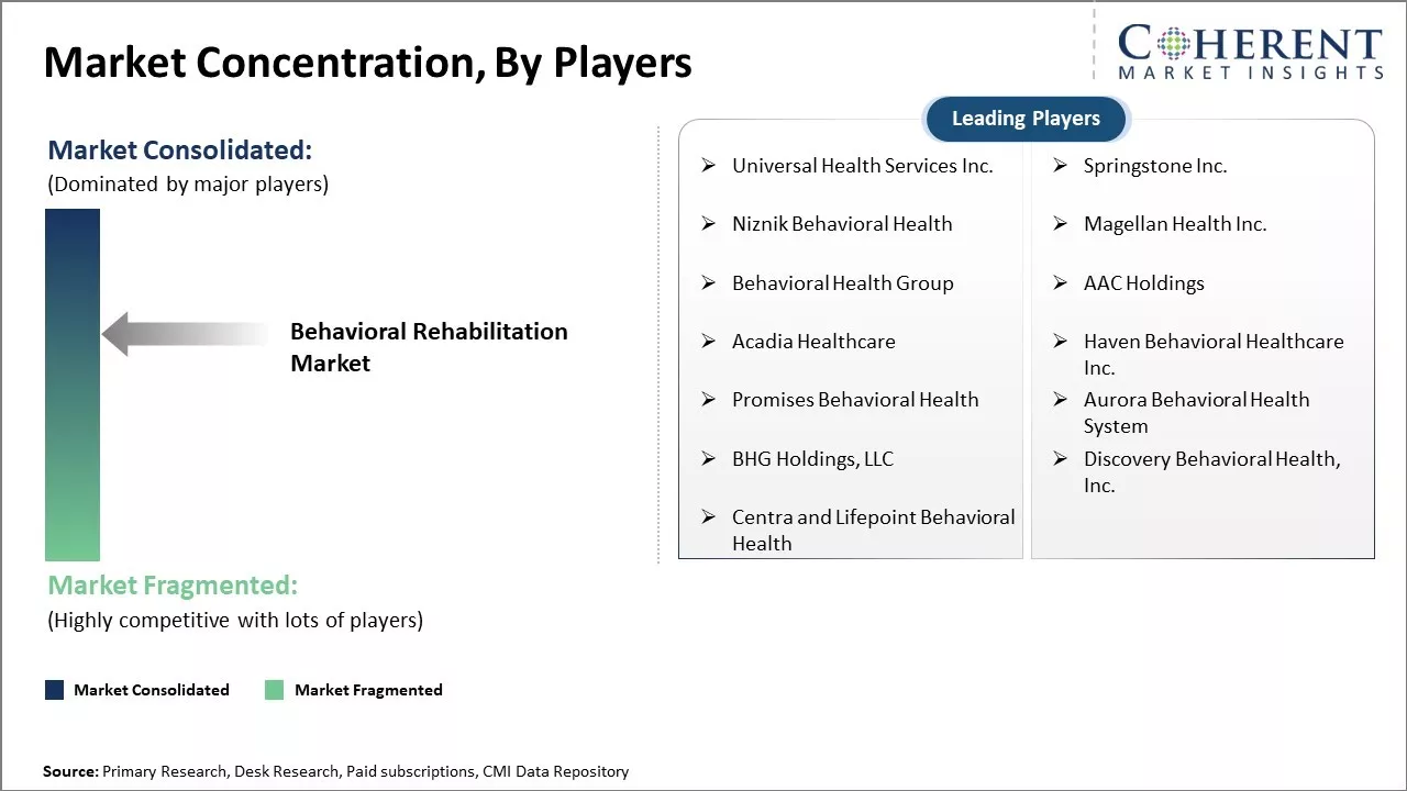 Behavioral Rehabilitation Market Concentration By Players