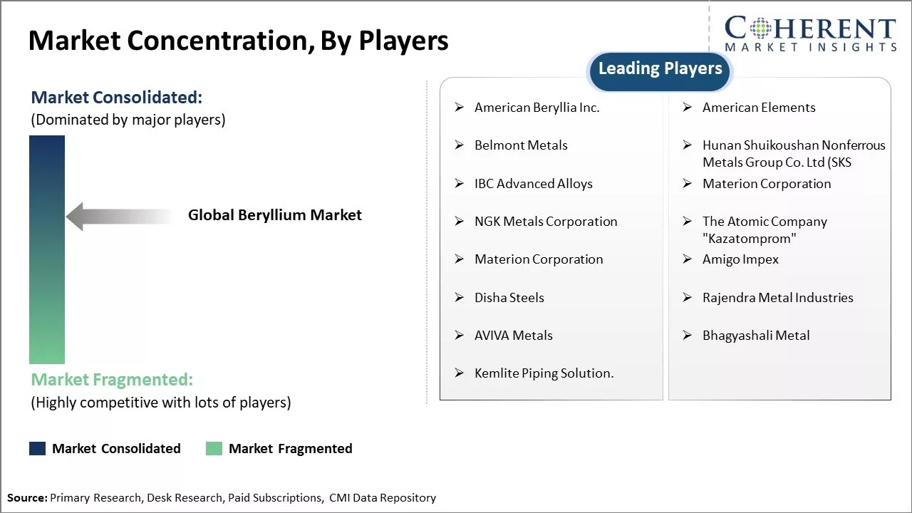 Beryllium Market Concentration By Players