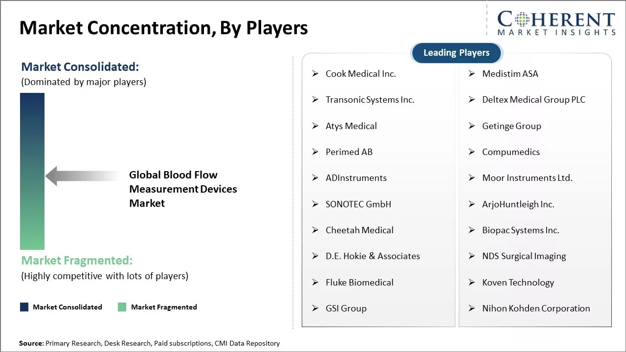 Blood Flow Measurement Devices Market Concentration By Players