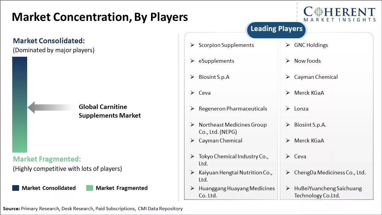 Carnitine Supplements Market Concentration By Players