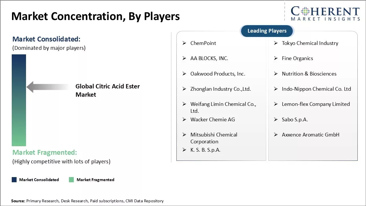 Citric Acid Ester Market Concentration By Players