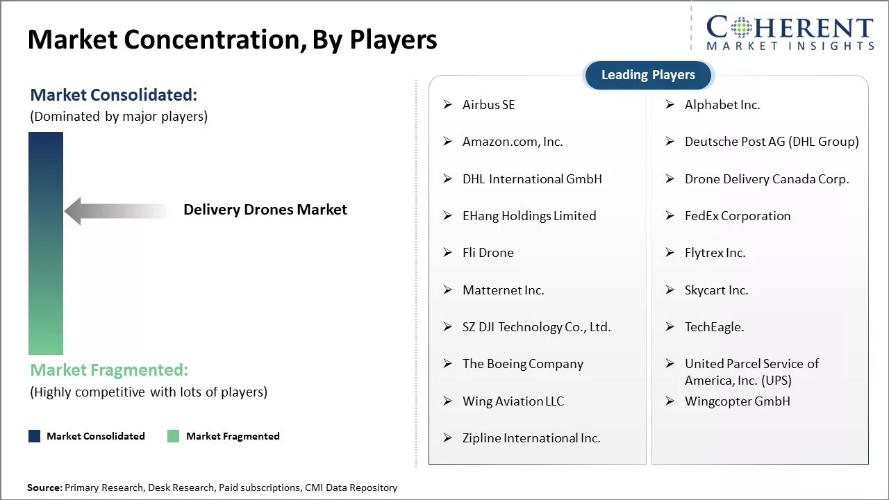 Delivery Drones Market Concentration By Players