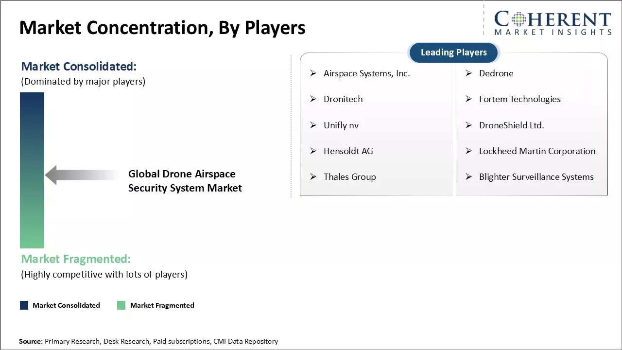 Drone Airspace Security System Market Concentration By Players