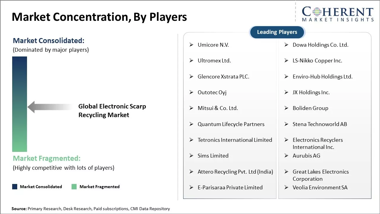 Electronic Scarp Recycling Market Concentration By Players