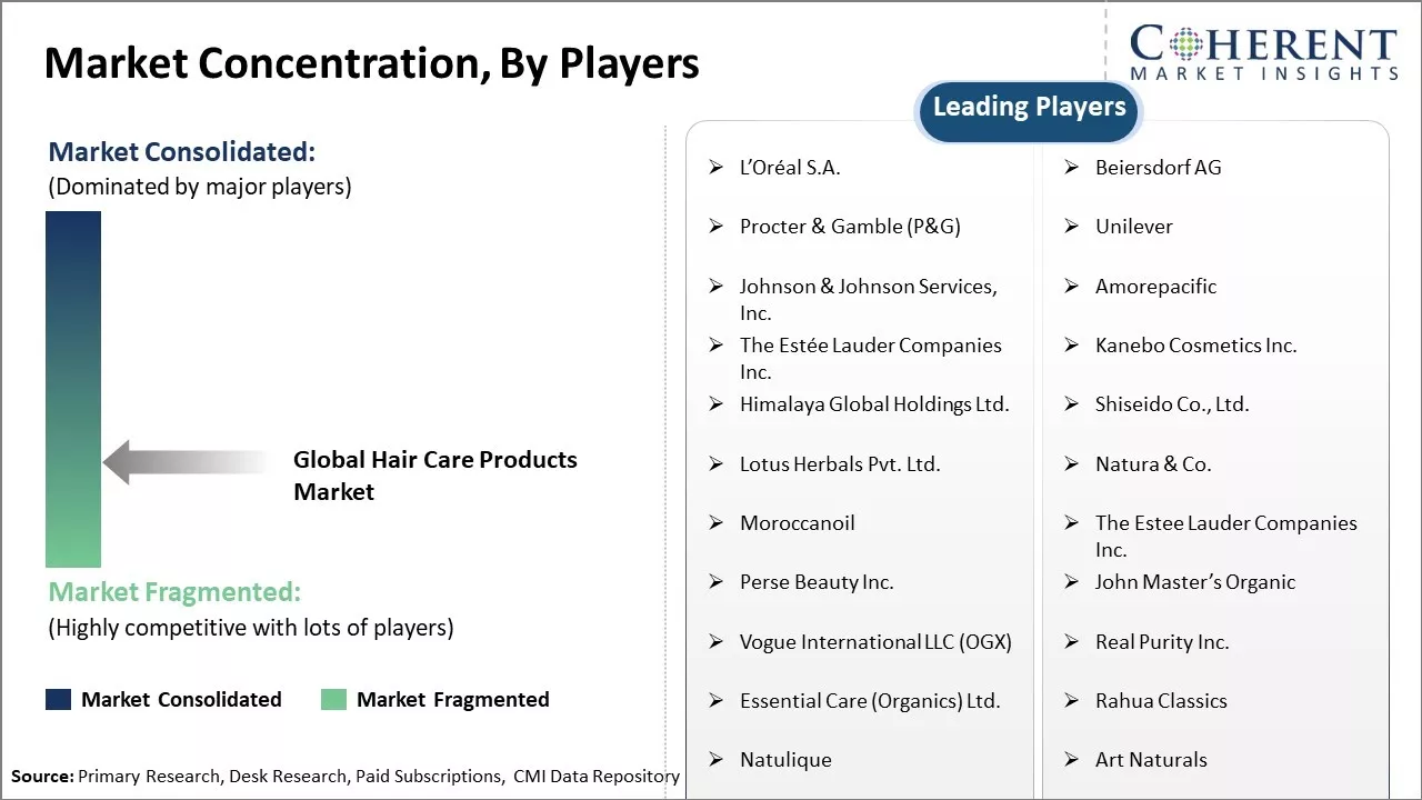 Hair Care Products Market Concentration By Players