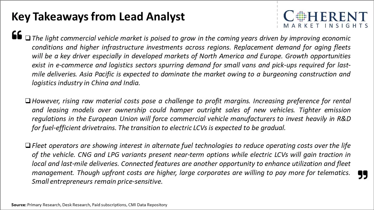 Light Commercial Vehicle Market Key Takeaways From Lead Analyst