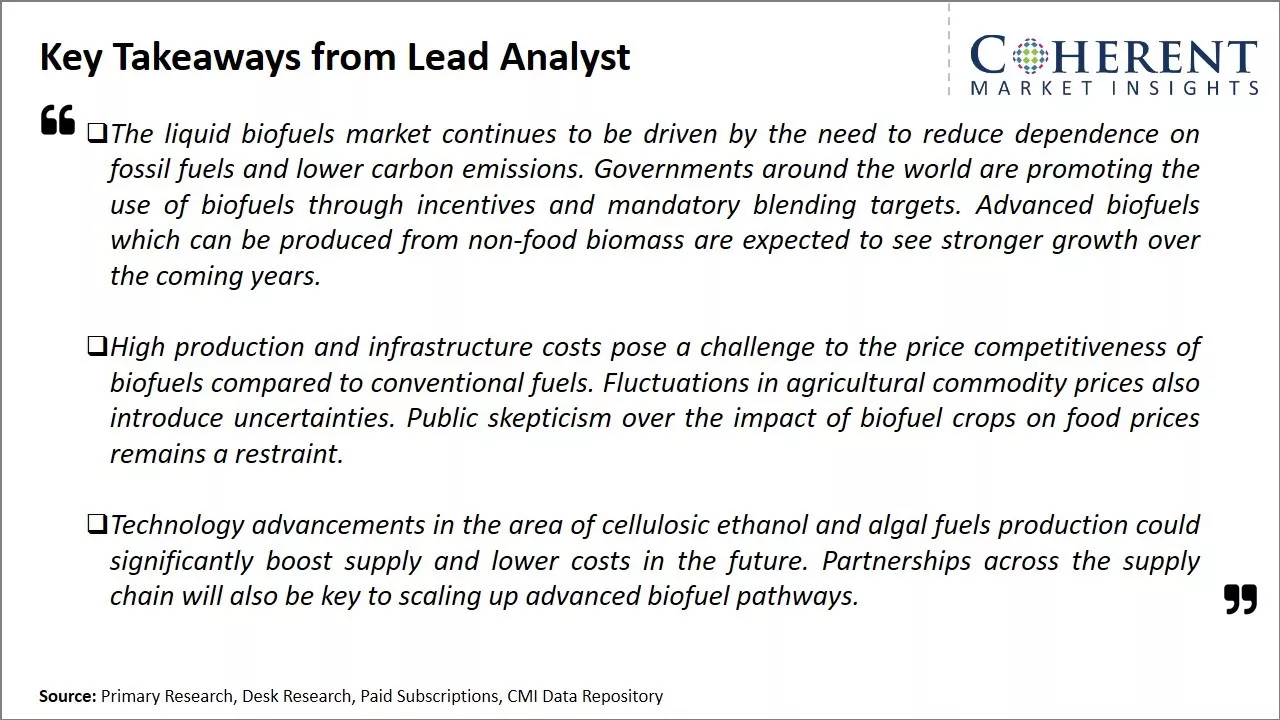 Liquid Biofuels Market Key Takeaways From Lead Analyst