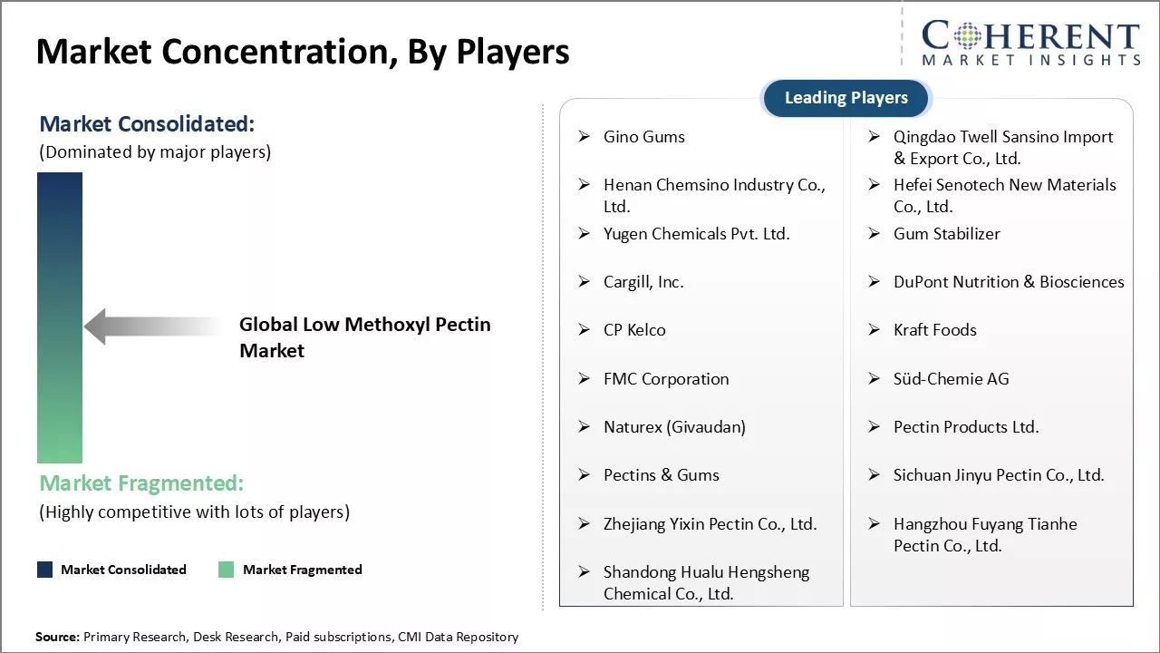 Low Methoxyl Pectin Market Concentration By Players