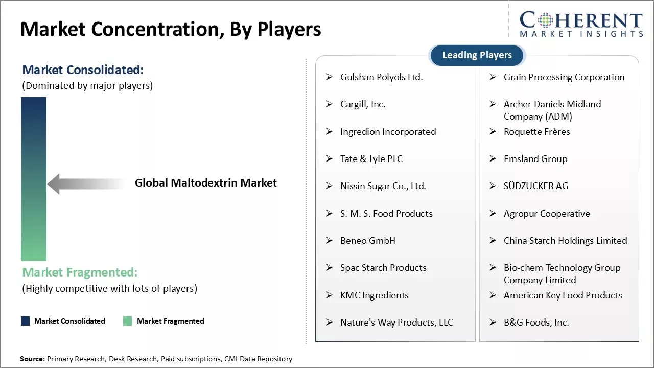 Maltodextrin Market Concentration By Players