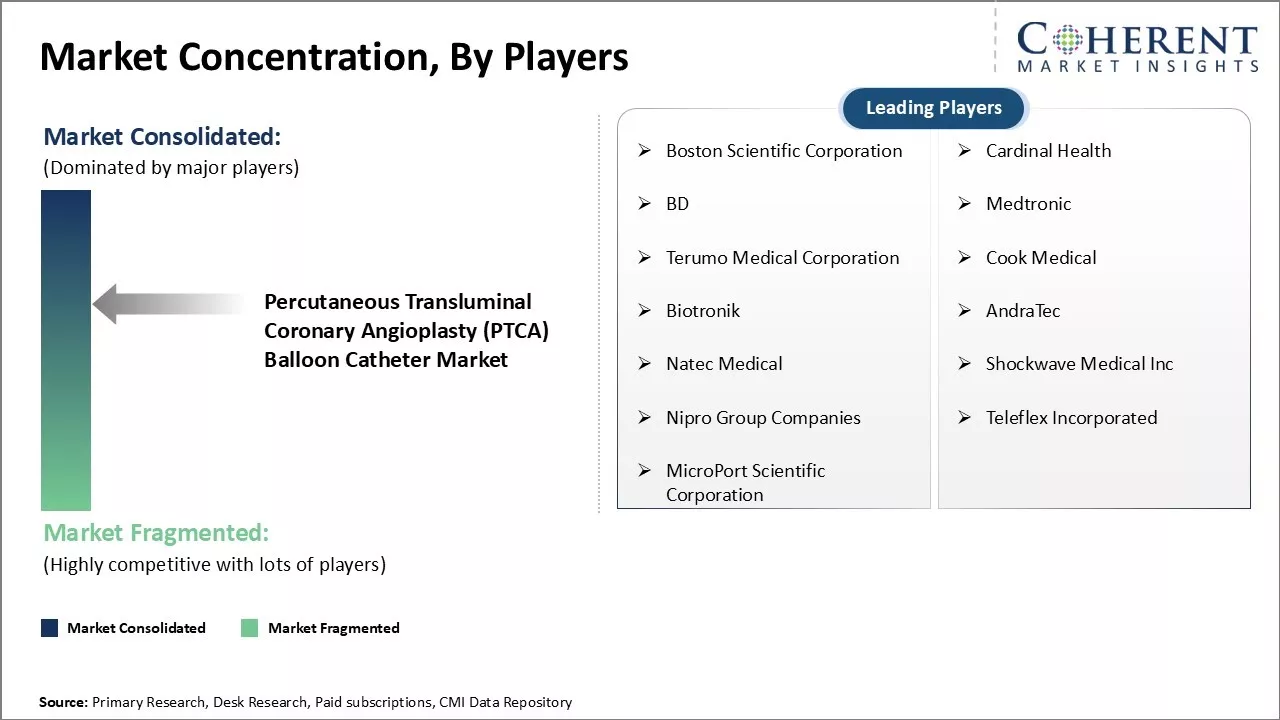 Percutaneous Transluminal Coronary Angioplasty (PTCA) Balloon Catheter Market Concentration By Players