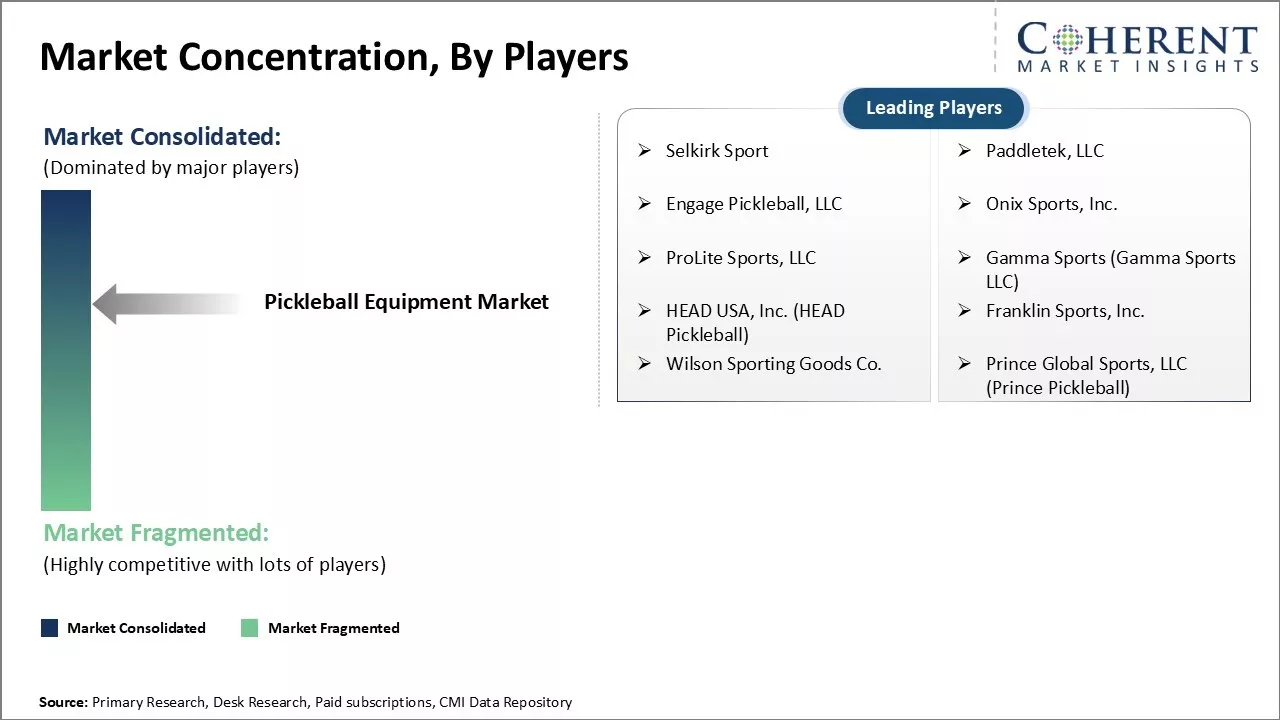 Pickelball Equipment Market Concentration By Players