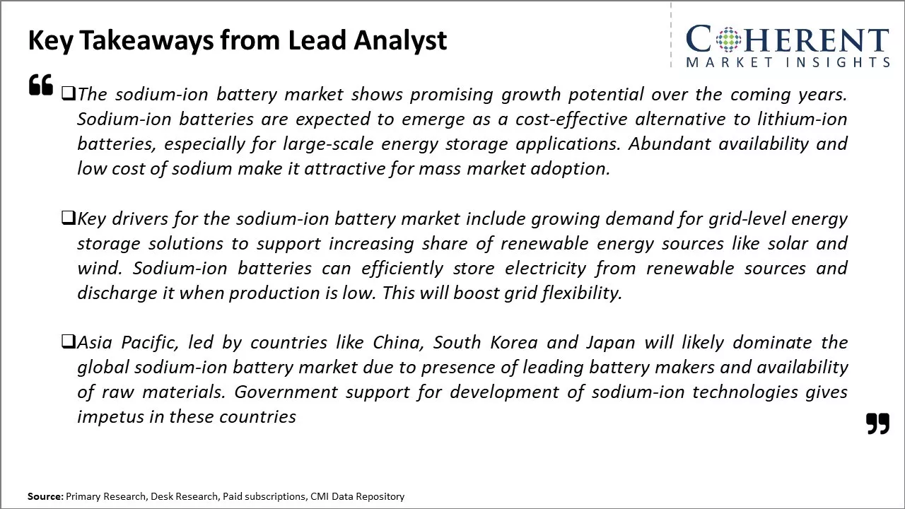 Sodium-Ion Battery Market Key Takeaways From Lead Analyst