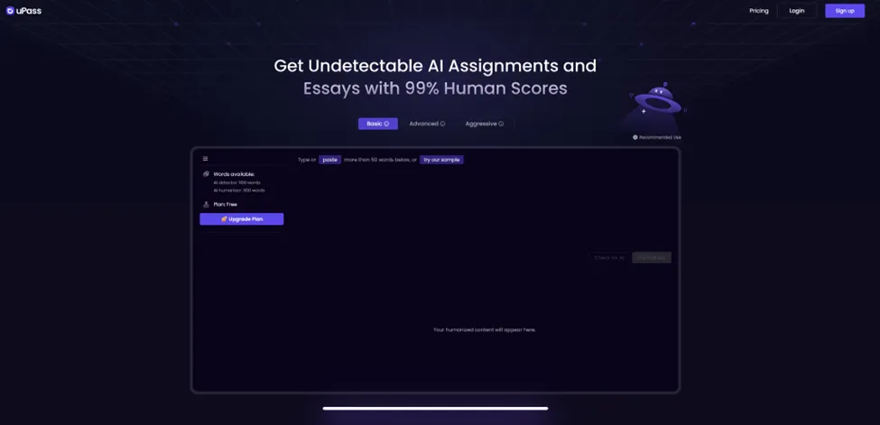 uPass AI – The Leading AI Detection Bypass Tool