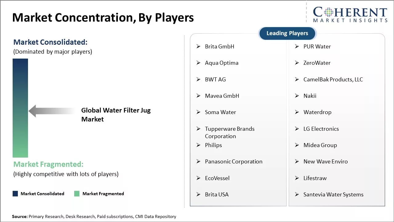 Water Filter Jug Market Concentration By players