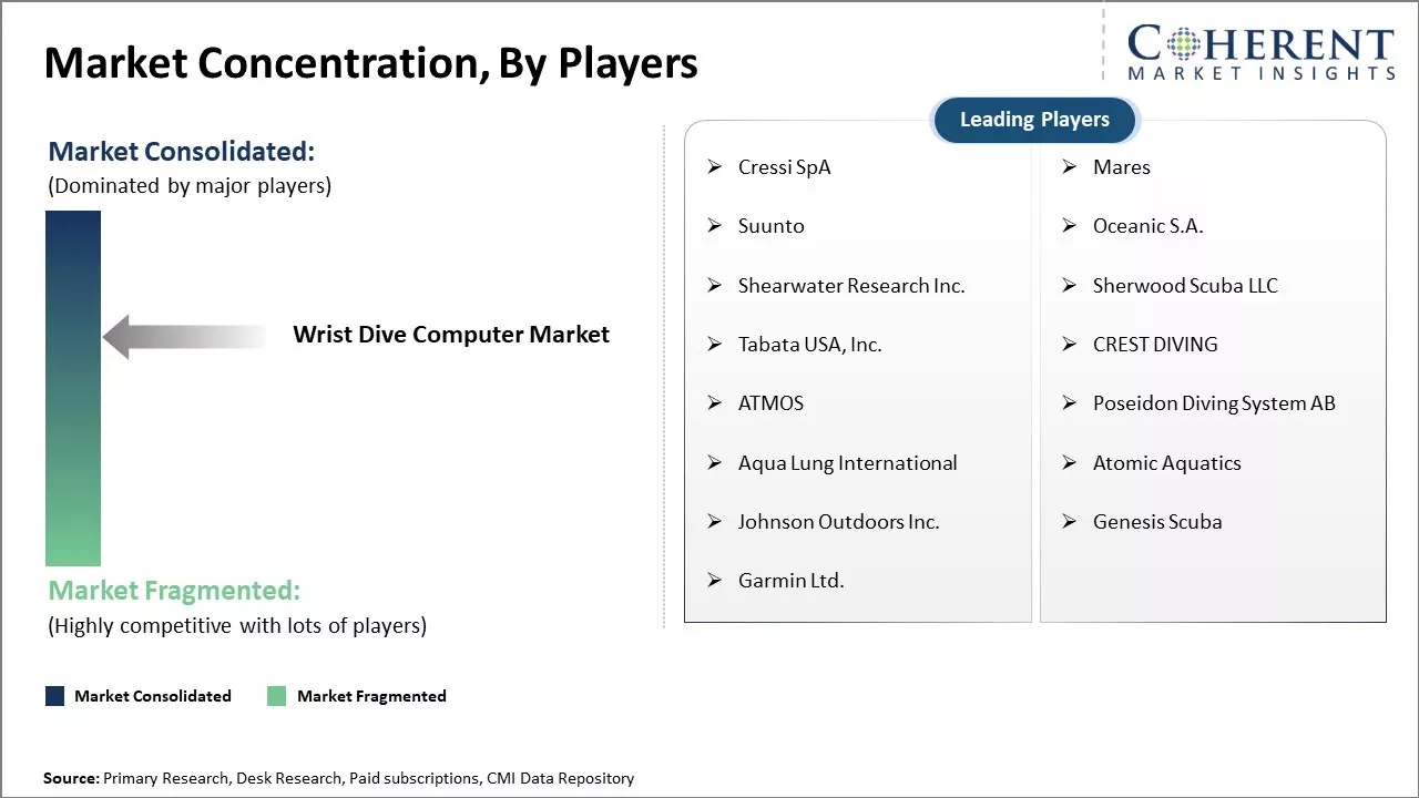Wrist Dive Computer Market Concentration By Players